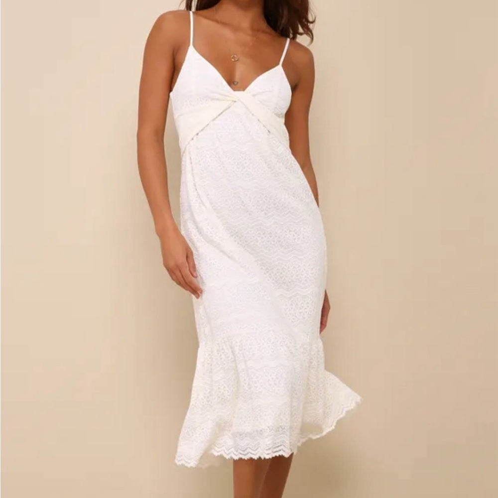 Ivory Lace Midi Dress